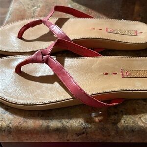 Olukai Pink and Tan Women's Sandals